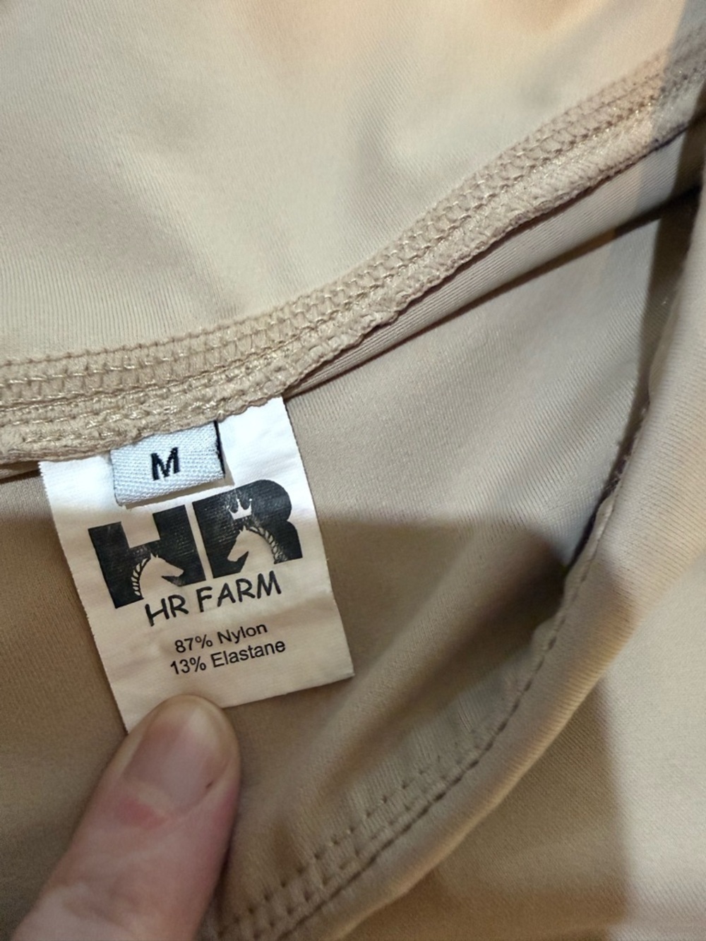 HR Farm Beige Riding Leggings Silicone Grip Equestrian Tights - Picture 5 of 6